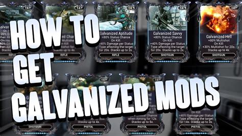 Warframe how to get galvanized mods. in a way I get it: anyone believing the game is being balanced around Steel path because the Galvanized mods are there won't be confused anymore, and players won't feel like they have to do Steel Path - a mode DE has always stated was an option - to get the next level of power (which is what these mods basically are for guns). 