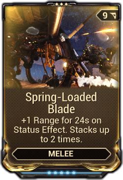 Spring Loaded Blade is a mod that not very many people know about, on account of it being insanely hard to get and basically just a bad reach… Advertisement Coins. 