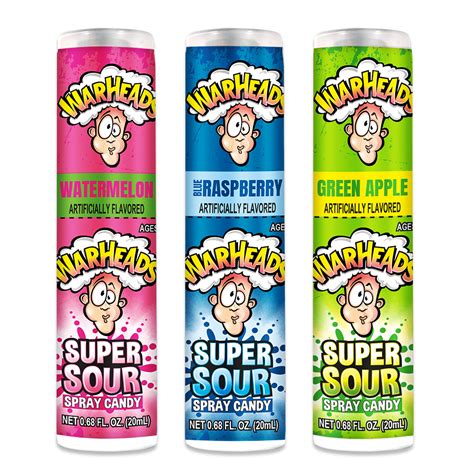 Warheads Super Sour Candy Spray .68oz bottle or 3ct pack or …