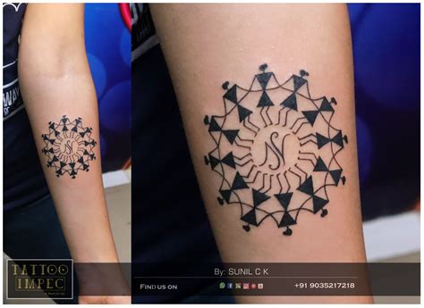 Warli painting style tattoo is a style of tribal art created by the