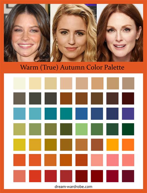 Warm autumn color palette. Autumn is one of the four seasons in seasonal color analysis. There are several different types of Autumn color types. If you are an Autumn, then you can wear the colors of the Autumn color palette. Seems pretty simple, but I think this is a little over simplified. Every person is unique in their coloring and tone. Not 