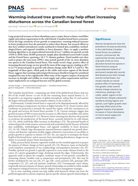 Warming-induced tree growth may help offset increasing …