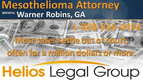Warner robins mesothelioma legal question. Contact us for a confidential discussion of your legal options. Our team of experienced attorneys are here to help working people and their families who are seriously injured by the conduct of others. Specializing in asbestos, mesothelioma, crime victims and sexual abuse, we provide each and every client with empathy, dedication, and compassion ... 