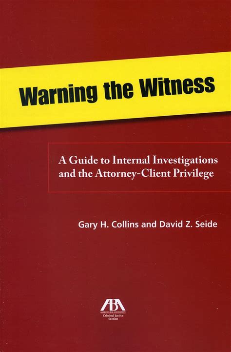 Warning the witness a guide to internal investigations and the attorney client privelege. - First alert smoke detectors owners manual.