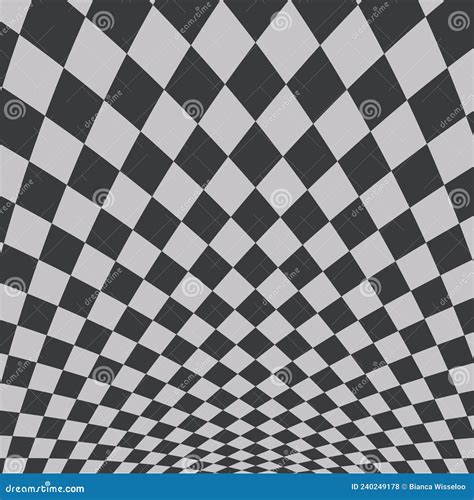 Warped Checker Pattern in Grey Stock Vector Illustration of