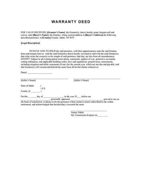 Warranty Deed Templates