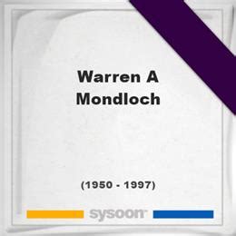 Warren Arthur Mondloch (1950-1997) - Find a Grave Memorial