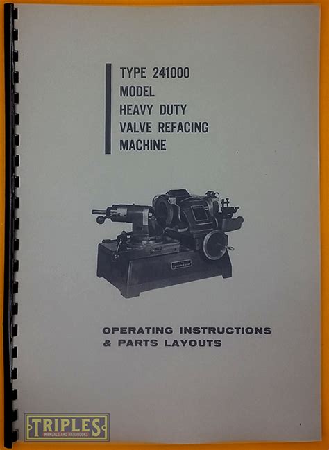 Warren and brown valve refacer manuals. - Manuales de mecanica automotriz en linea.