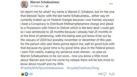 Warren Schabusiness/ Facebook. ... Taylor Schabusiness faces charges of first-degree intentional homicide, mutilating a corpse and third-degree sexual assault and is being held on $2 million bail.. 