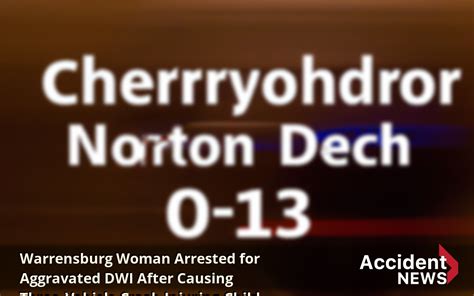 Warrensburg woman arrested for DWI following three-car crash