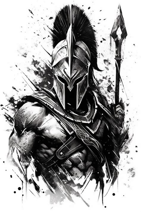 Warrior Spartan Tattoo Drawing