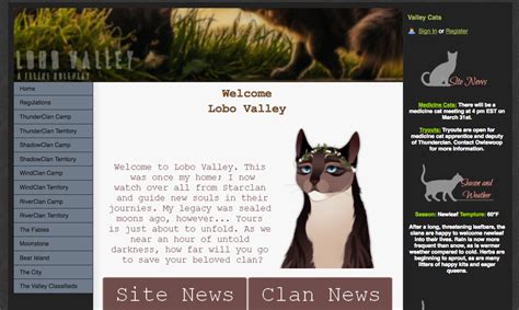 Warrior cats role playing game. In this Warrior Cats RP, you can play as a cat of the clans, tribe, or rouges. Our story takes place on a remote island called The Isles of the Whispering Shores. Here lies an active volcano, lush forests, and deep waters. -4 clans and a Tribe- Fogclan, Eagleclan, Sandclan, Ashclan, and the Tribe of Fading Echoes. 