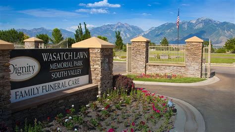 Wasatch lawn. Wasatch Lawn Memorial Park is a cemetery in Salt Lake, Utah located on Highland Drive and has an elevation of 4,475 feet. Wasatch Lawn Memorial Park is situated nearby to Sugar House Park and the town Holladay . 