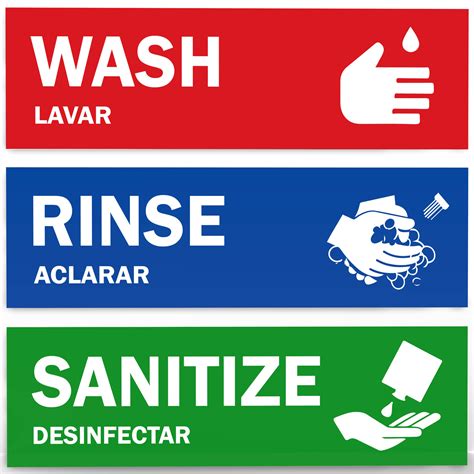 Wash Rinse Sanitize Stickers