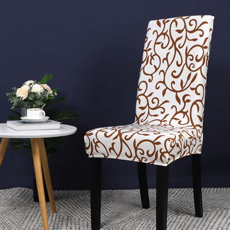 KCCRHIN Printed Dining Chair Covers Set of 4/6 Washable Spandex Pars