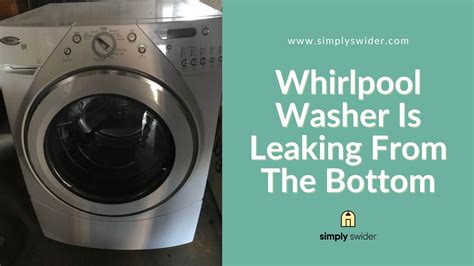 Washing machine leaking from bottom. Learn how to diagnose and repair common leaks from your washing machine, whether it's a top-load or front-load model. Find out … 