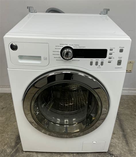 Washing machine used. GE washing machines come in several sizes designed for different washing volume needs, ranging from compact washers to full-size washers: Light usage: For those who are washing for only one or two people, a compact model may be just what you need. These compact appliances can handle about 4 to 8 pounds of laundry per wash. 