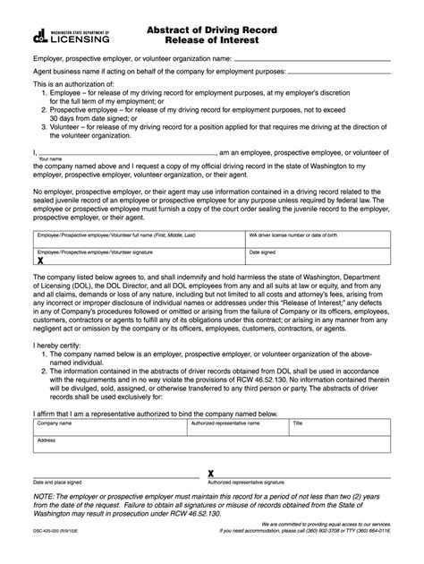 Washington Abstract Driving Record Fill Out and Sign Printable PDF