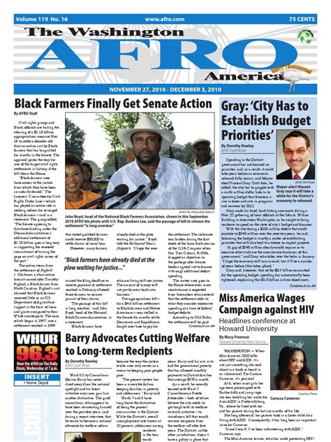 Washington D C Afro American Newspaper 27 2010