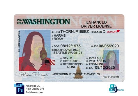 Washington Driver License PSD Template 2023
