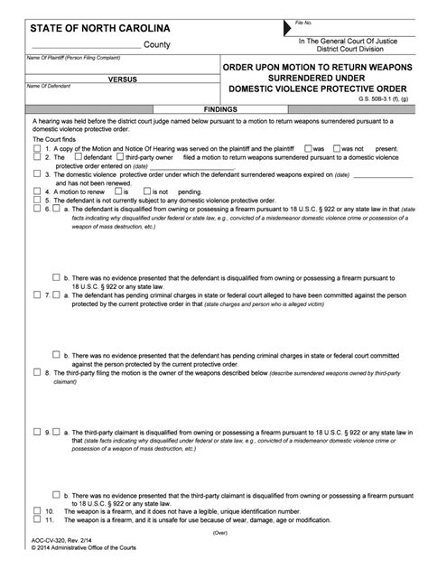 Washington State Courts - Court Forms - Surrender of Weapons Forms