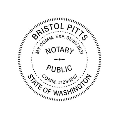 Washington State Notary Stamp Color Arts Arts