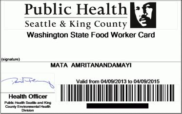 Washington state food handlers card. Health Department Classes: When and Where. The in-person food worker card classes have been canceled until further notice. Food worker cards can still be obtained online at www.foodworkercard.wa.gov. Please call 360-740-1231 if you have any questions or concerns. Study guides are available on the DOH Website. 