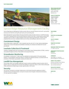 Waste Management - Spruce Ridge Landfill Glencoe …