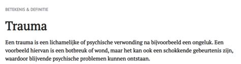 Wat is de professionele definitie van trauma