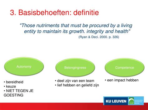Wat zijn de 3 basisbehoeften