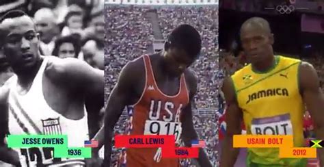 Watch Usain Bolt, Carl Lewis, Jesse Owens in the same race