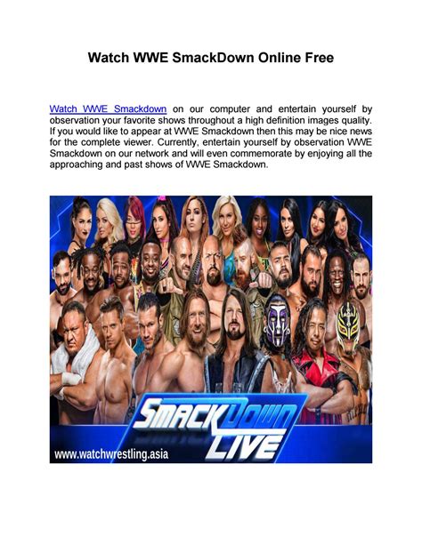 Watch WWE SmackDown Online Free - jack8420sparrow.wixsite.com