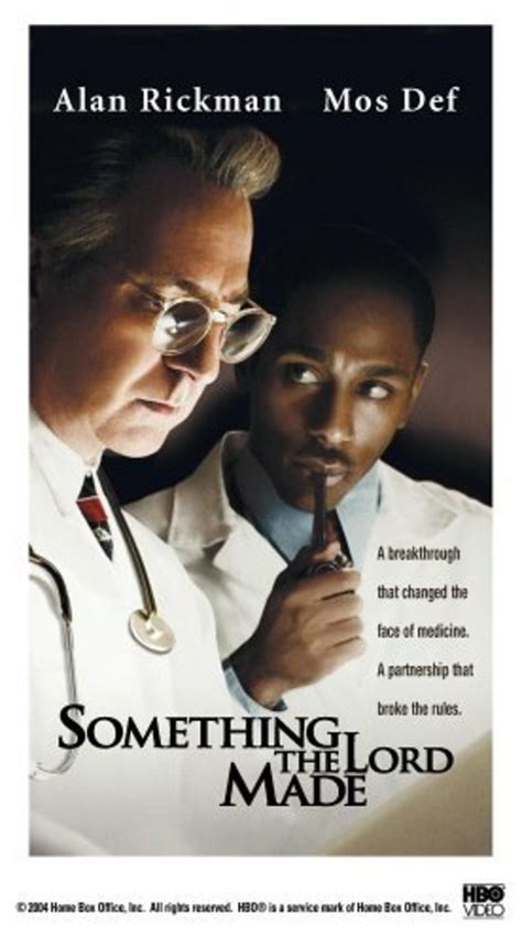 Watch Something the Lord Made online at HBO.com. Stream on any device any time. Something the Lord Made – Apple TV. Available on Prime Video, iTunes, Hulu, Max. Although Vivien Thomas (Mos Def), a black man in the 1930s, is originally hired as a janitor, he proves himself adept at assisting the “Blue Baby doctor,” Alfred Blalock …. 
