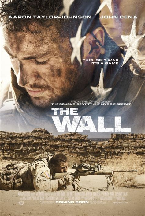  2017. 1 hr 21 min. 6.2 (30,005) 57. The Wall is a tense and claustrophobic war movie that takes place entirely within a single sniper's nest in the Iraqi desert. The film stars Aaron Taylor-Johnson as Staff Sergeant Shane Matthews, a crack marksman who is sent with his spotter, Sergeant Allan Isaac (John Cena), to investigate a construction ... 