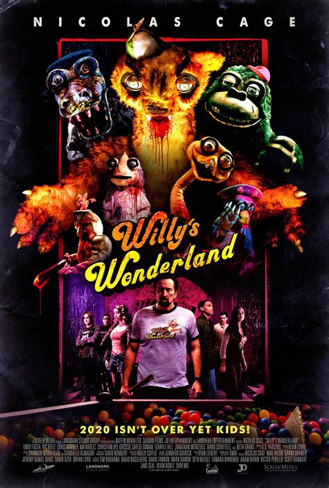 Watch willy's wonderland. 1 hr 29 mins. Horror, Comedy, Action & Adventure. NR. Watchlist. An unnamed drifter strikes up a deal with the owner of a family entertainment center to become its night shift janitor in exchange ... 
