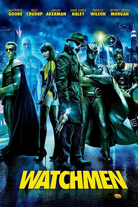 Watchmen 2009 movie. Sci-Fi · Action · Drama. When one of his former colleagues is murdered, the masked vigilante Rorschach uncovers a plot to kill and discredit all past and present superheroes. Subtitles: English. Starring: Malin Akerman Billy Crudup Matthew Goode Carla Gugino Jackie Earle Haley Jeffrey Dean Morgan Patrick Wilson. Directed by: Zack Snyder. 