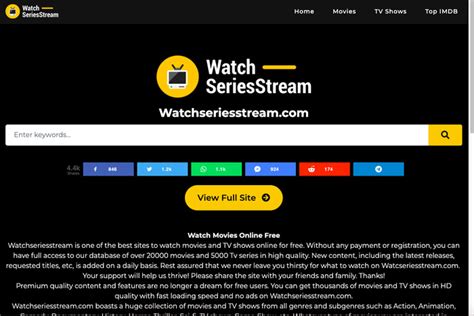 Watchseriesstream.. Watchseriesstream is one of the best sites to watch movies and TV shows online for free. Without any payment or registration, you can have full access to our database of over 20000 movies and 5000 ... 
