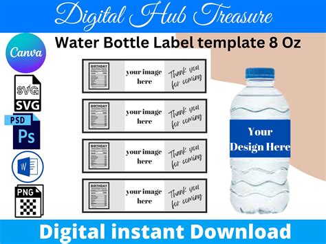 Water Bottle Sticker Template