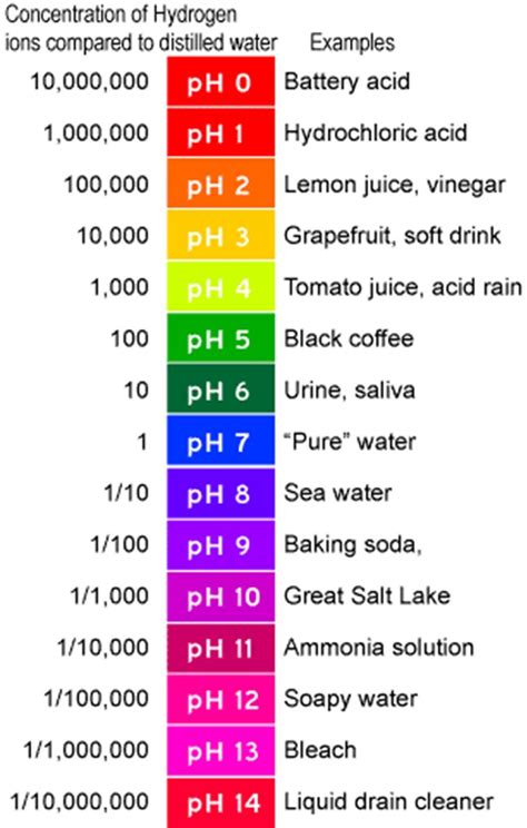 Water Ph Levels Chart