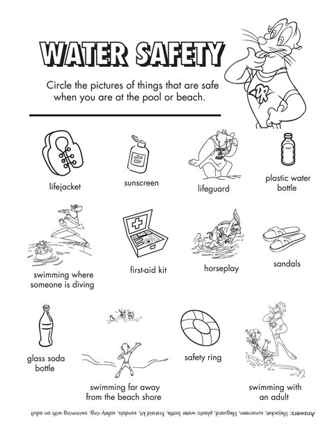 Water Safety Worksheets Printables