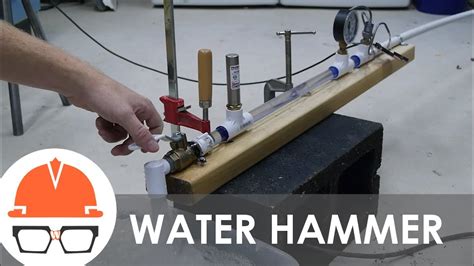 Water hammer fix. Method 1. Use The flow control handle to open and then close the valve. To force the air out you must increase the water velocity to the point so that it pushes out the air bubbles. To increase the velocity by creating a high water demand you can achieve this by turning on as many water outlets as possible. 
