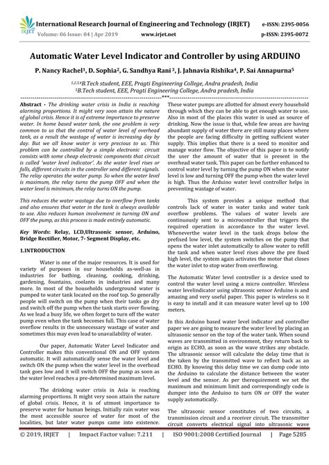 Water level controller and indicator.  People generally worry about the w...