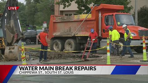 Water main break repairs continue in south St. Louis City
