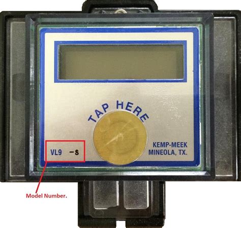 Water meter outside reader.  D x 21-1/4 in.  The VL-9 display has a button that dis...