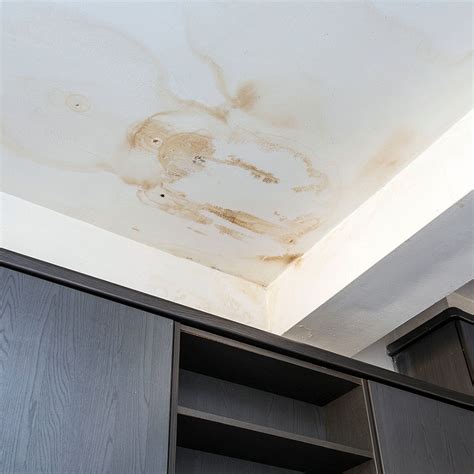 Water stains on ceiling. Pre-Clean the Stain – Mix 1 cup of bleach and 3 cups of warm water, and clean the affected area. This fades the stain and discourages mold growth. Rinse with a spray of clean water, and let the ceiling dry. Match Roller With Texture – Take a close look at the ceiling’s texture. 