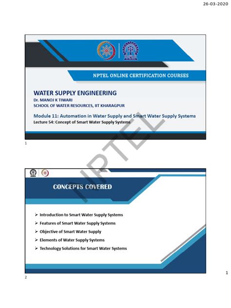 Water supply engineering nptel notes.  To meet all the fluctuations, the supp...