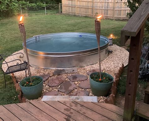 Water trough pool. If having a pool in your backyard has always felt like a fantasy, consider a stock tank pool. These "pools" are actually water troughs for livestock. But for those of us who are pool-less, they’re an easy, inexpensive solution for almost any outdoor space. A stock tank typically costs just a few hundred dollars. 
