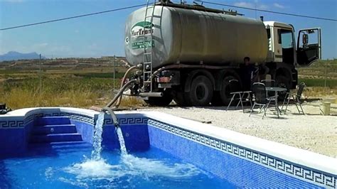 Water truck to fill pool. There are a few reasons you might consider using a water truck to fill your pool as opposed to water sources from your home. For starters, water trucks will typically deliver spring or distilled water which can then be treated with pool maintenance chemicals or salt before use. This can be useful if you live in a … See more 