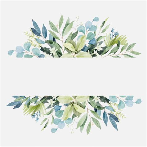 Watercolor Greenery Vector Images (over 8,800)