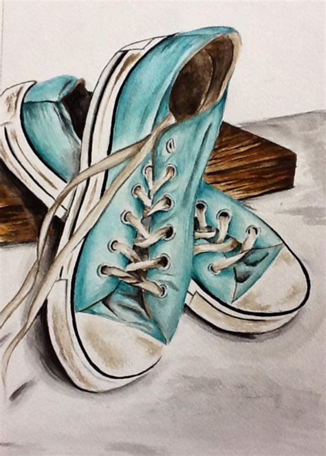 Watercolor Painting Brown Shoes